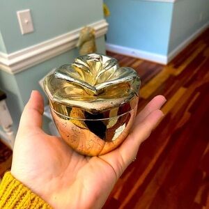 Vintage Silver Metal Rose Lined Trinket Box